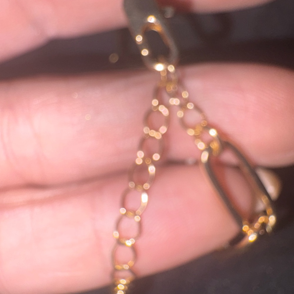 Gold Plated Link Bracelet With Coin Charm 7in With 3in Extender - Picture 6 of 8